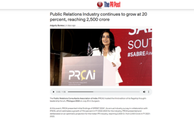https://www.prcai.org/cms/Public Relations Industry continues to grow at 20 percent, reaching 2,500 crore