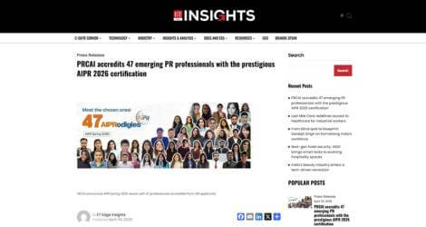  PRCAI accredits 47 emerging PR professionals with the prestigious AIPR 2026 certification 