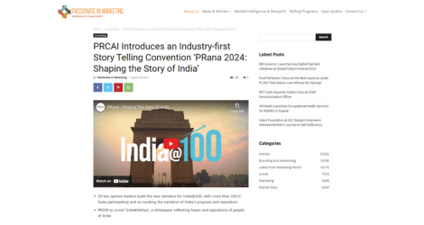 PRCAI Introduces an Industry-first Story Telling Convention ‘PRana 2024: Shaping the Story of India’
