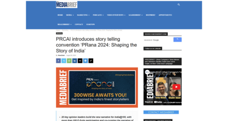 PRCAI introduces story telling convention ‘PRana 2024: Shaping the Story of India’