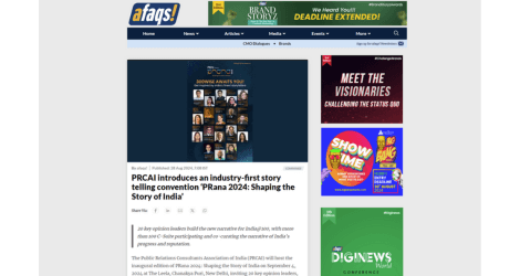 PRCAI introduces an industry-first story telling convention ‘PRana 2024: Shaping the Story of India’