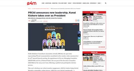PRCAI announces new leadership, Kunal Kishore takes over as President