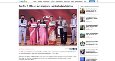 PRCAI survey finds 84% of CEOs see India’s best days still ahead