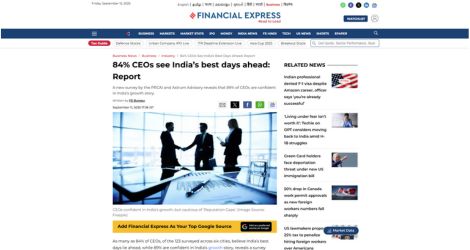 84% CEOs see India’s best days ahead: Report