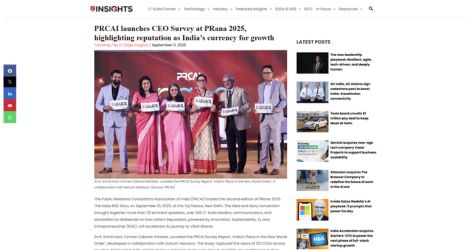 PRCAI launches CEO Survey at PRana 2025, highlighting reputation as India’s currency for growth